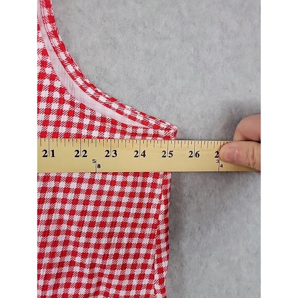 Lands' End Red Gingham Check Sleeveless Button Up Tank Women's Plus 2X - Picture 8 of 11
